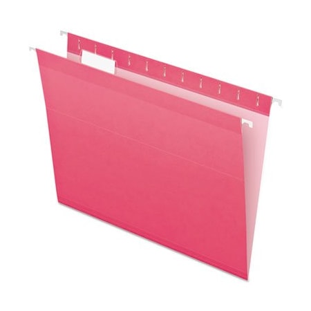 Tops Business Forms Pendaflex, COLORED REINFORCED HANGING FOLDERS, LETTER SIZE, 1/5-CUT TAB, PINK, 25PK 415215PIN